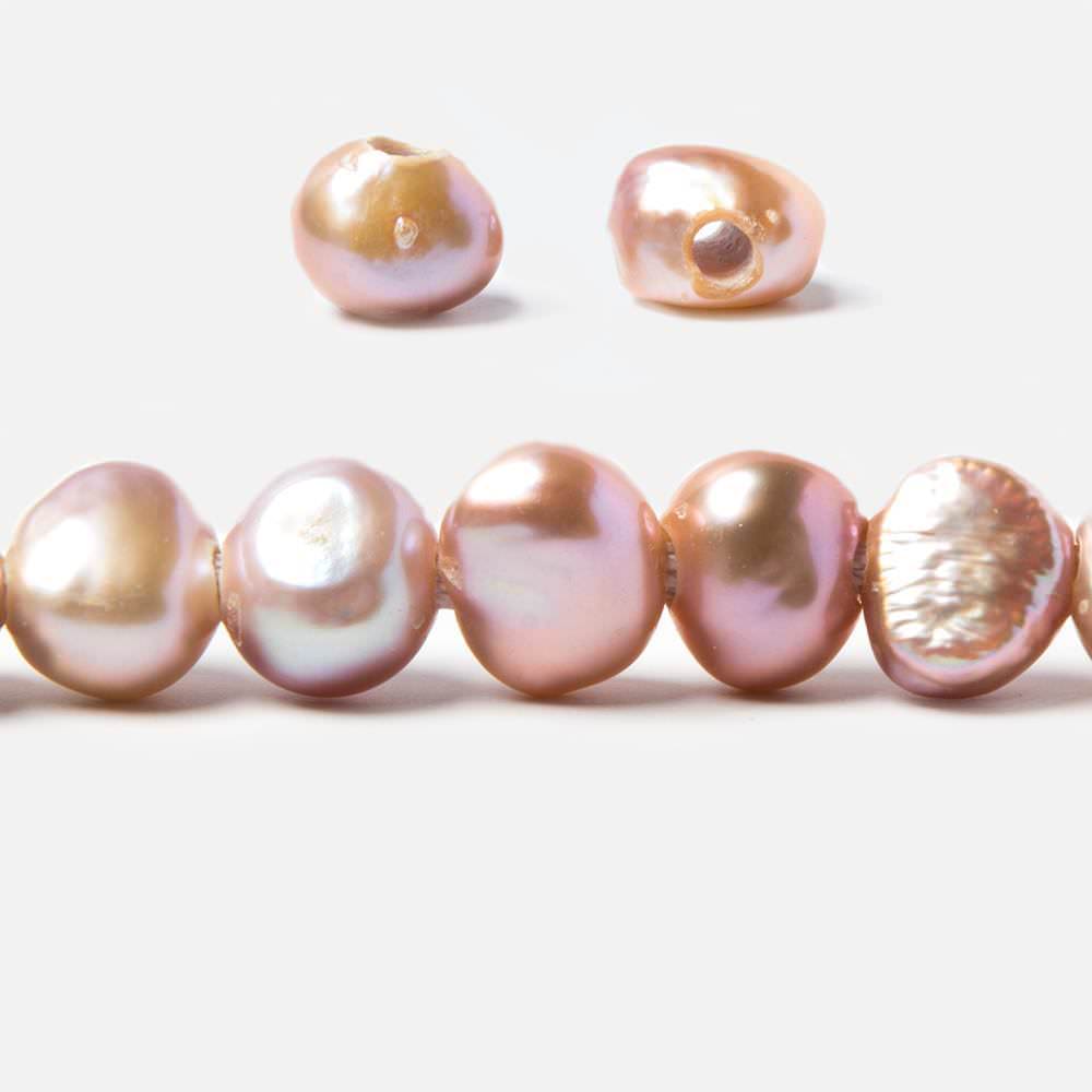 8x9.5-9x10.5mm TriColor Baroque 2.5mm large hole Pearls 15 in. 48 pcs - Beadsofcambay.com