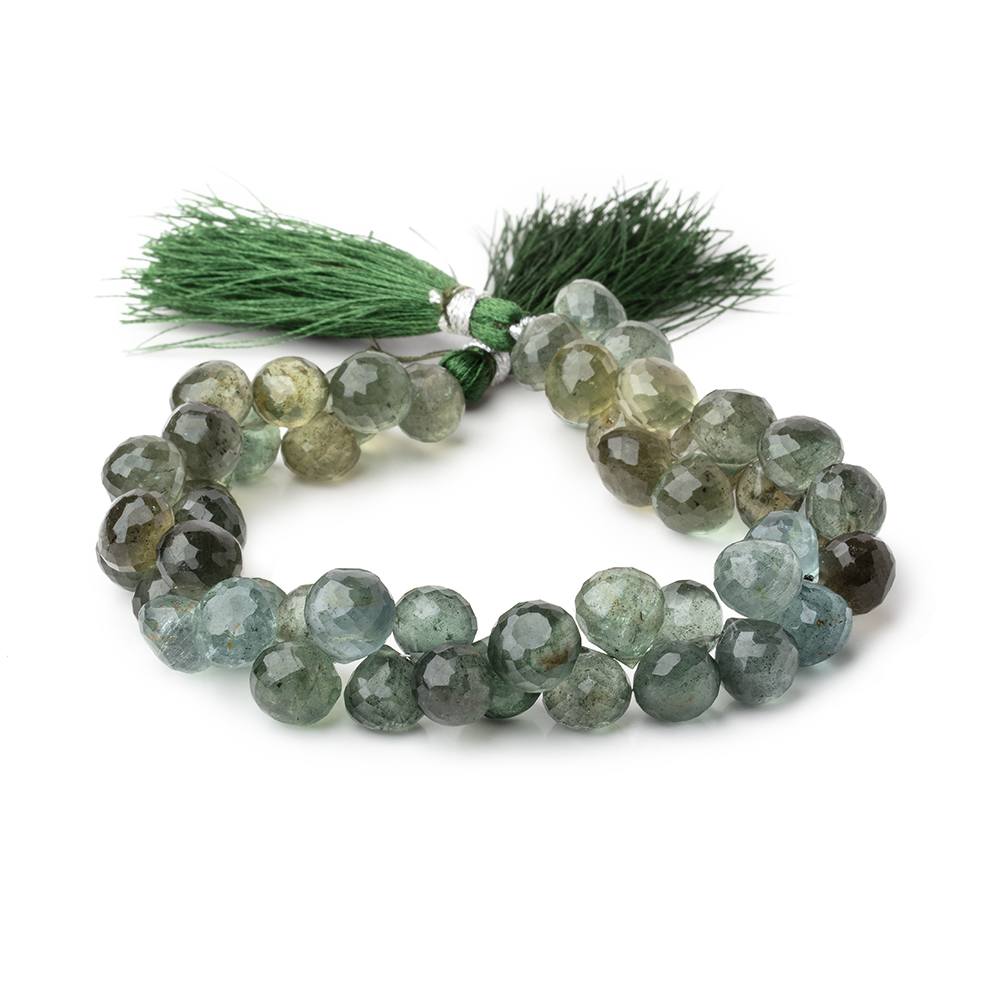8x9mm Moss Aquamarine Faceted Candy Kiss Beads 8 inch 52 pieces - Beadsofcambay.com