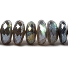 9-10.5mm Mystic Labradorite faceted rondelle beads 14 inch 57 pieces - Beadsofcambay.com