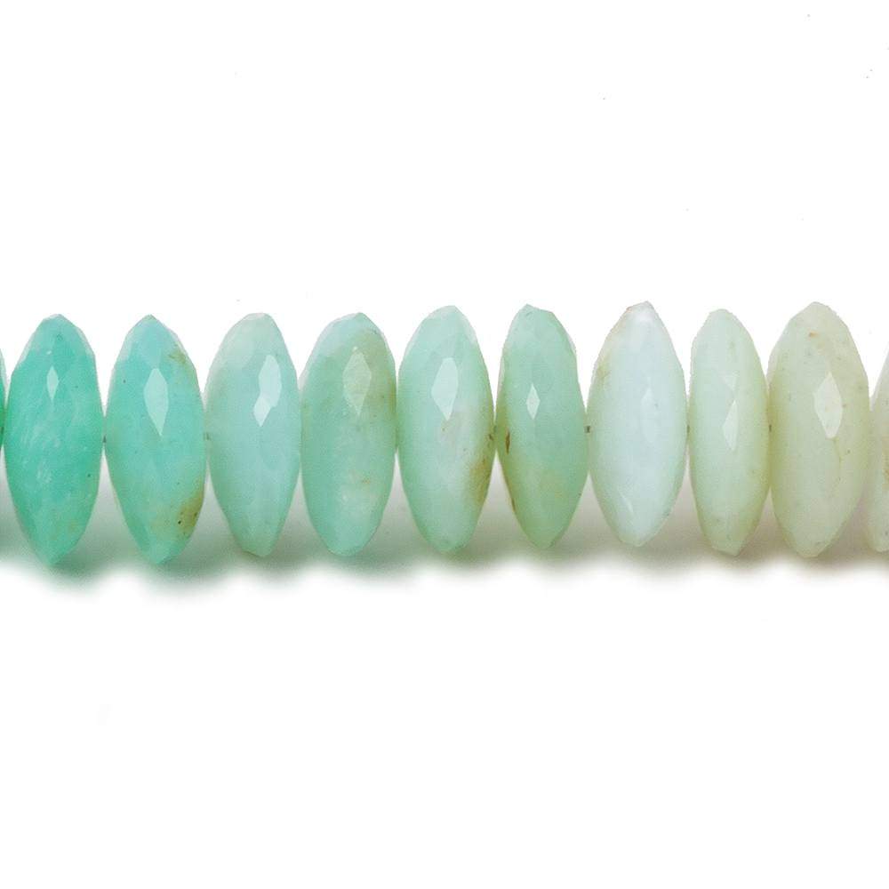 9-10mm Blue Peruvian Opal German Faceted Rondelle Beads 16 inch 108 pieces - Beadsofcambay.com