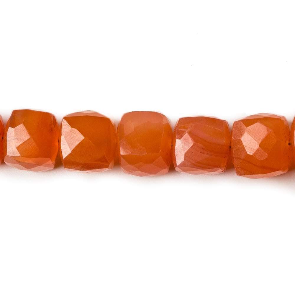 9-10mm Carnelian faceted cube beads 8 inch 24 pieces - Beadsofcambay.com