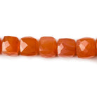 9-10mm Carnelian faceted cube beads 8 inch 24 pieces - Beadsofcambay.com