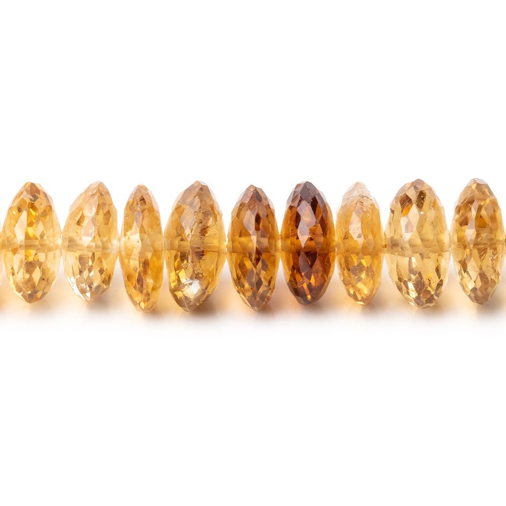 9-10mm Citrine German Faceted Rondelle Beads 16 inch 100 pieces AAA - Beadsofcambay.com