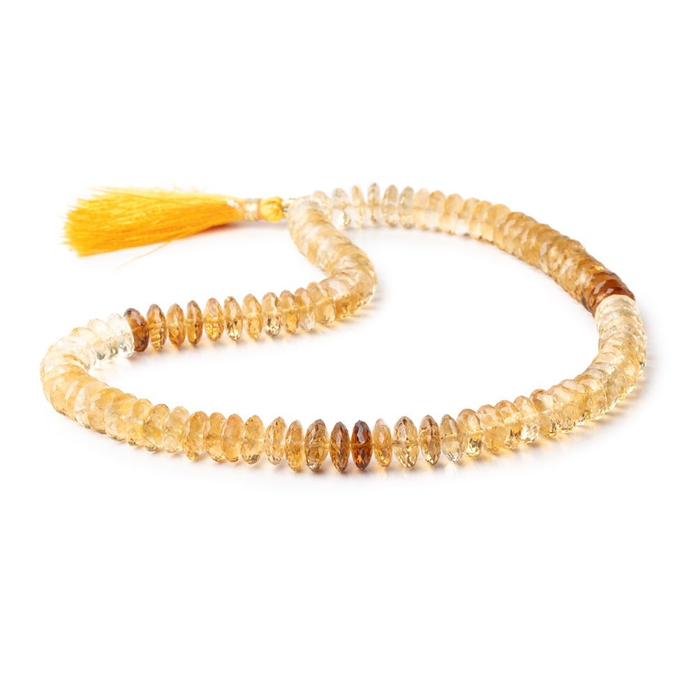 9-10mm Citrine German Faceted Rondelle Beads 16 inch 100 pieces AAA - Beadsofcambay.com