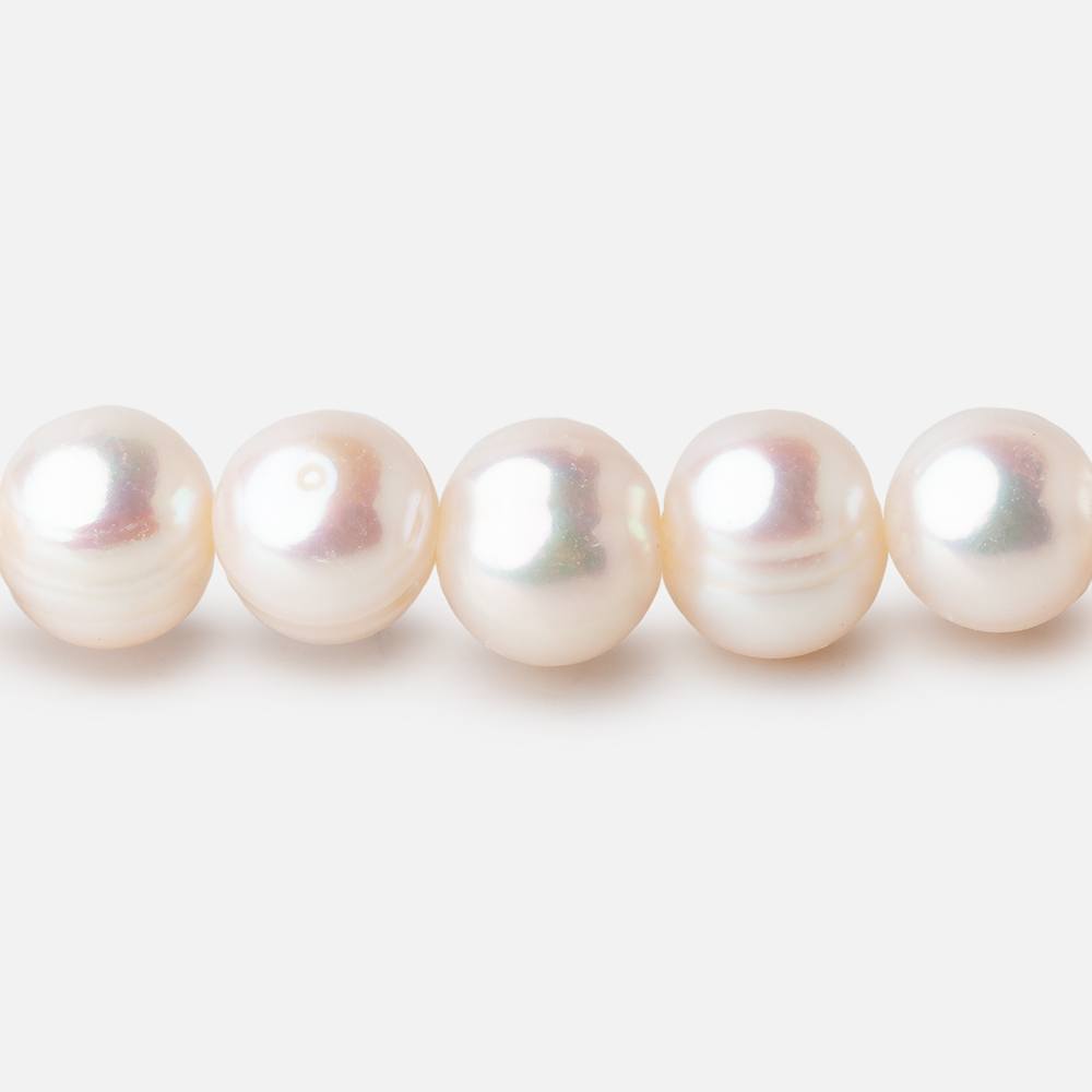 9-10mm Cream Off Round Freshwater Pearls 15.5 inch 47 Beads - Beadsofcambay.com