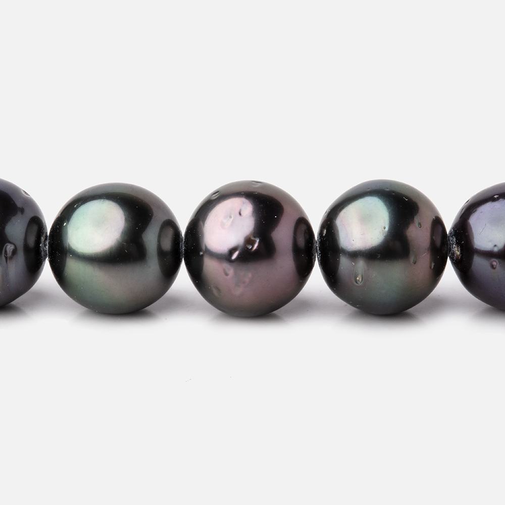 9-10mm Dark Tahitian Saltwater Pearls 16 inch 41 Beads AA - Beadsofcambay.com