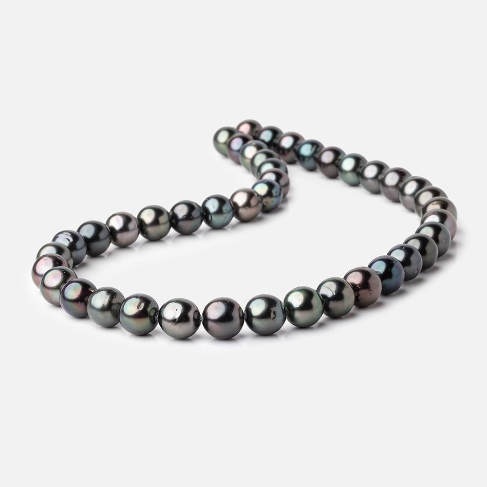 9-10mm Dark Tahitian Saltwater Pearls 16 inch 41 Beads AA - Beadsofcambay.com