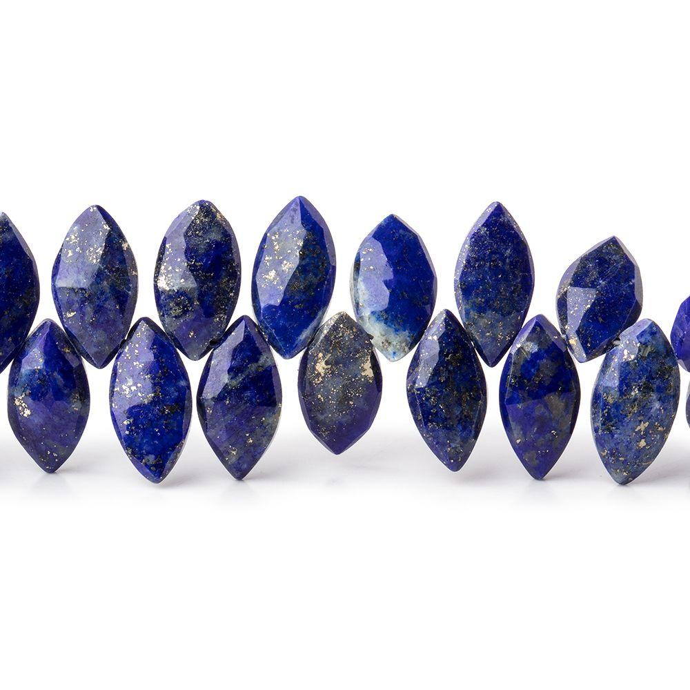 9-10mm Lapis Lazuli Faceted Marquise Beads 7 inch 56 pieces - Beadsofcambay.com