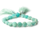 9-10mm Matte Amazonite plain coins 7.5 inch 19 beads A - Beadsofcambay.com