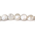 9-10mm Mystic Light White Moonstone faceted coins 14 inch 35 beads - Beadsofcambay.com
