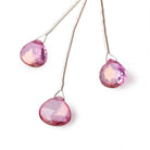 9-10mm Mystic Pink Topaz Faceted Heart Focal Beads Set of 3 - Beadsofcambay.com