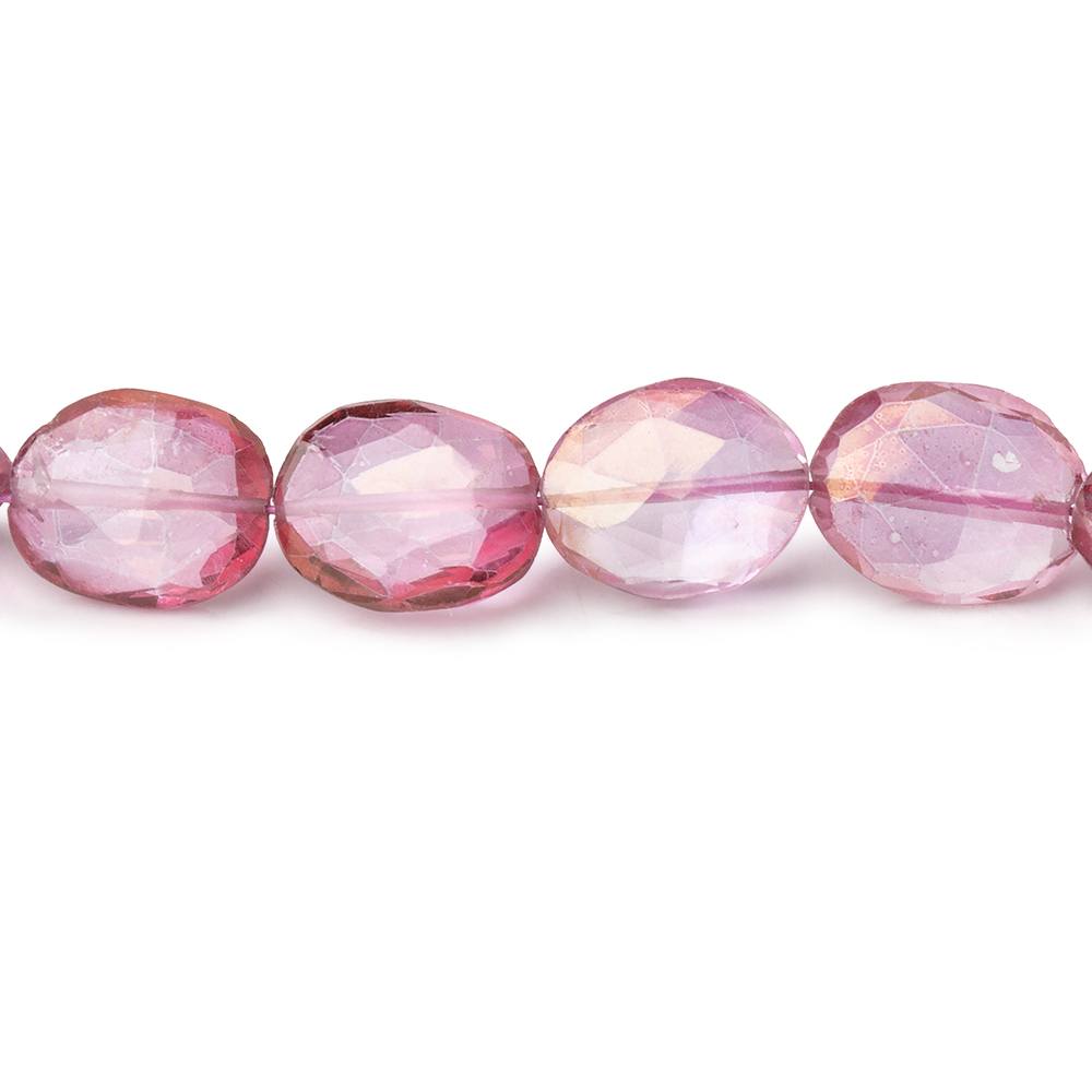 9-10mm Mystic Pink Topaz Faceted Oval beads 7.5 inch 19 pieces - Beadsofcambay.com