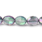 9-10mm Mystic White Topaz Straight Drill Faceted Ovals 9 inch 22 Beads - Beadsofcambay.com