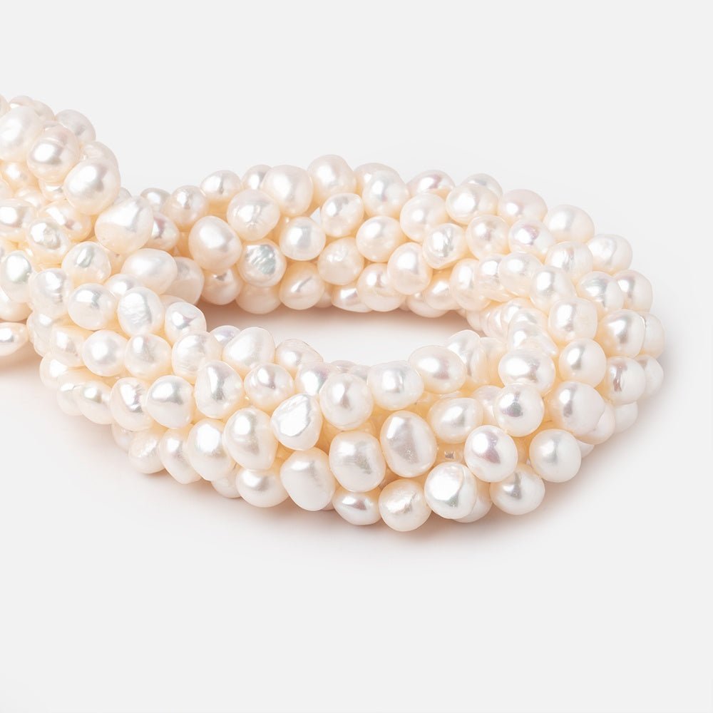 9-10mm Off White Baroque Freshwater Pearls 15 inch 42 beads - Beadsofcambay.com