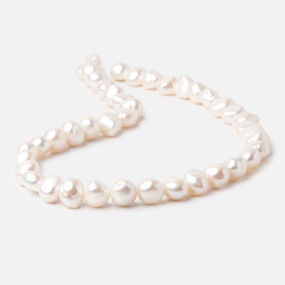 9-10mm Off White Baroque Freshwater Pearls 15 inch 42 beads - Beadsofcambay.com
