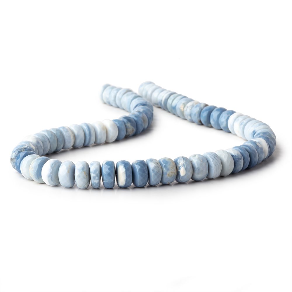 9-10mm Owyhee Denim Blue Opal Faceted Rondelle Beads 14 pieces 70 pieces - Beadsofcambay.com