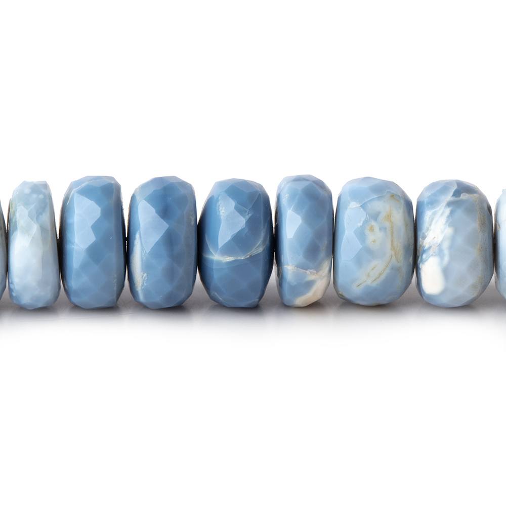 9-10mm Owyhee Denim Blue Opal Faceted Rondelle Beads 14 pieces 70 pieces - Beadsofcambay.com