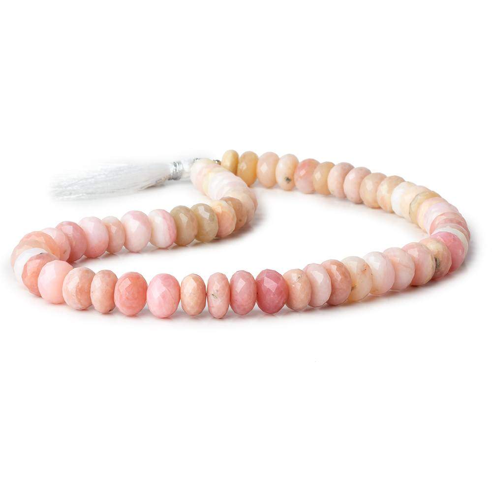 9-10mm Pink Peruvian Opal Faceted Rondelle Beads 14 inch 60 pieces - Beadsofcambay.com
