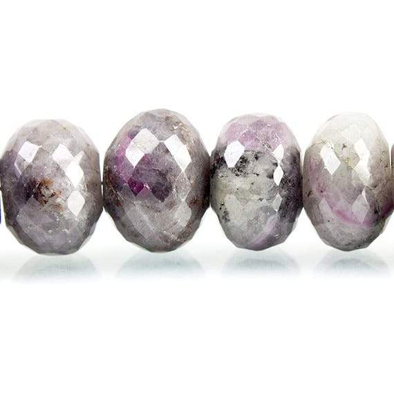 9 - 10mm Ruby in Marble Faceted Rondelle Beads 16 inch 59 pieces - Beadsofcambay.com