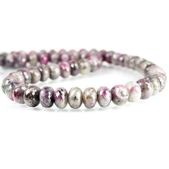 9 - 10mm Ruby in Marble Faceted Rondelle Beads 16 inch 59 pieces - Beadsofcambay.com