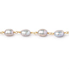 9-10mm Silver Baroque Pearls on Vermeil Chain - Beadsofcambay.com