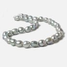 9-10mm Teal Silver Baroque large hole Freshwater Pearls 16 inch 36 pieces - Beadsofcambay.com