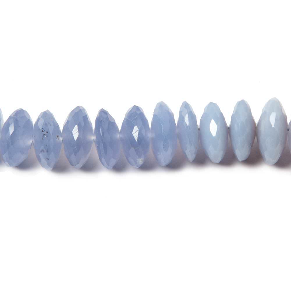 9-10mm Turkish Blue Chalcedony German Faceted Rondelles 16 in. 95 beads - Beadsofcambay.com
