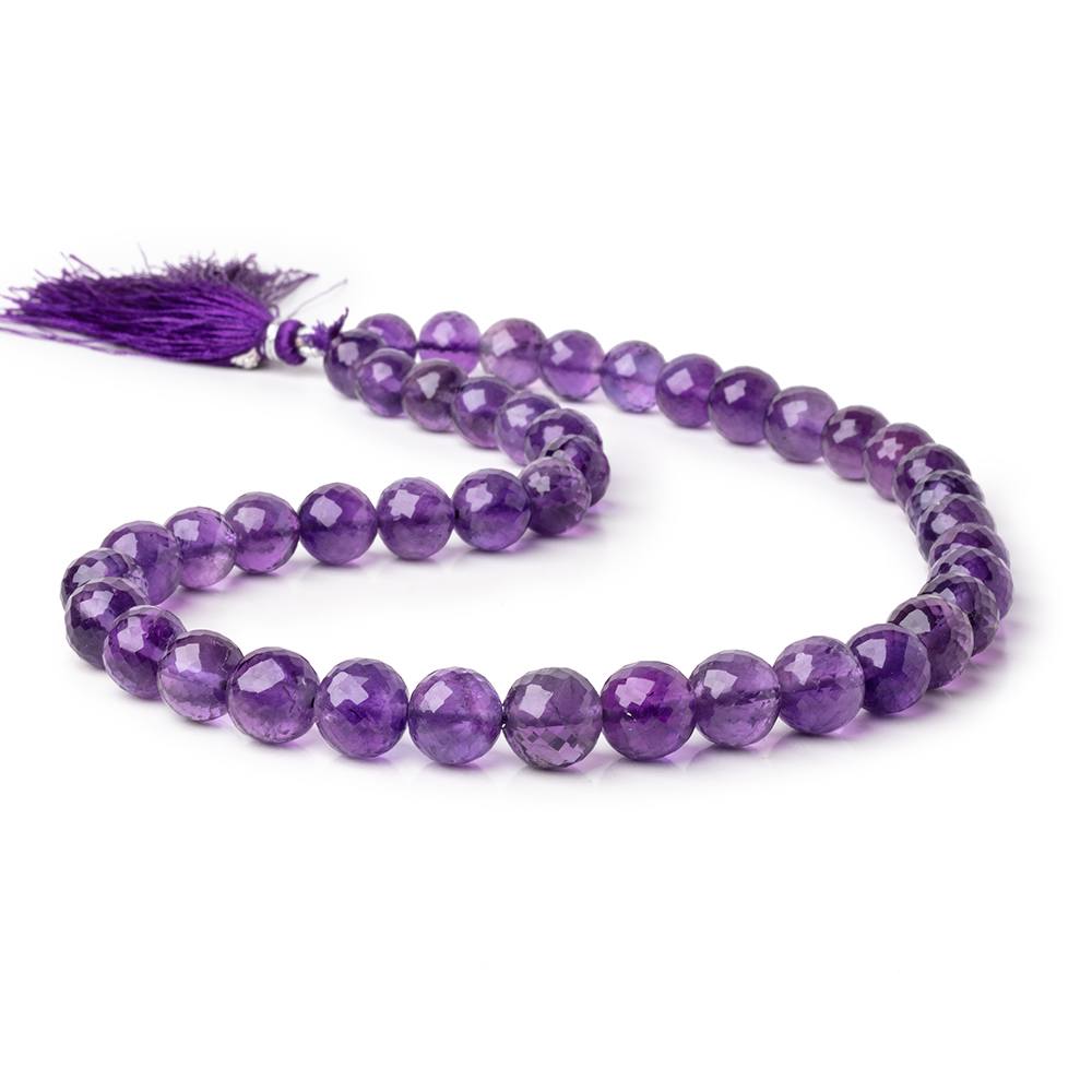 9-11.5mm Amethyst faceted round beads 16 inch 40 pieces - Beadsofcambay.com