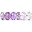 9-11mm Amethyst and Pink Amethyst Faceted Rondelle Beads 15 inch 51 pieces - Beadsofcambay.com