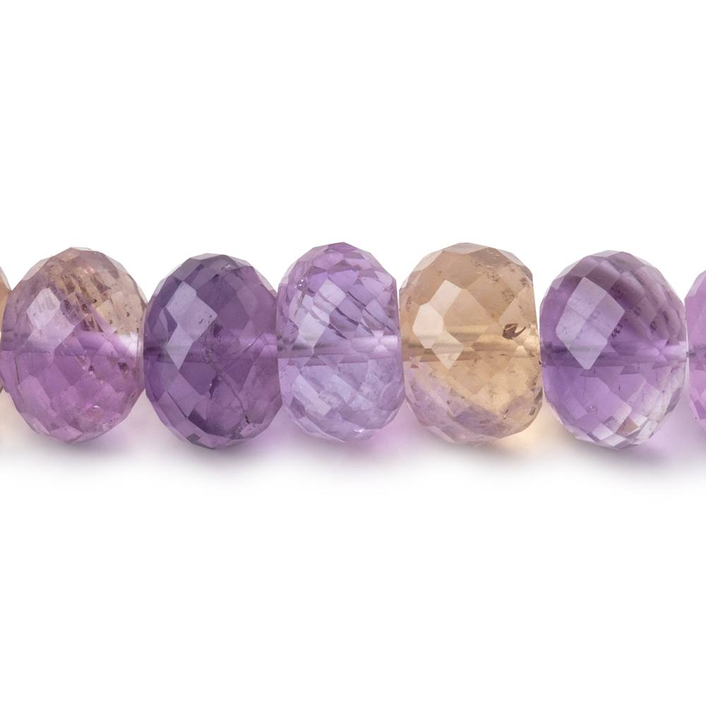 9-11mm Ametrine Faceted Rondelle Beads 16 inches 62 pieces - Beadsofcambay.com