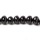 9-11mm Black Spinel Faceted Rondelle Beads 16 inch 54 pieces - Beadsofcambay.com