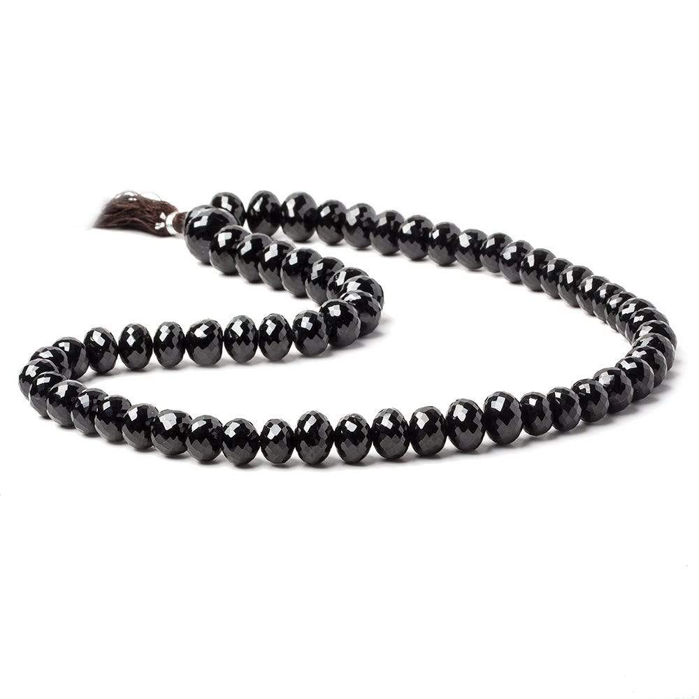 9-11mm Black Spinel Faceted Rondelle Beads 16 inch 54 pieces - Beadsofcambay.com