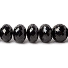 9-11mm Black Spinel Faceted Rondelle Beads 16 inch 54 pieces - Beadsofcambay.com