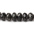 9-11mm Black Tourmalinated Quartz faceted rondelle beads 14 inch 56 pieces AAA - Beadsofcambay.com