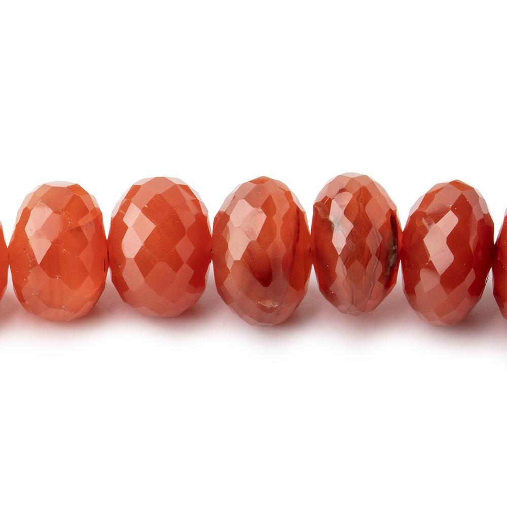 9-11mm Carnelian Faceted Rondelle Beads 16 inch 60 pieces - Beadsofcambay.com