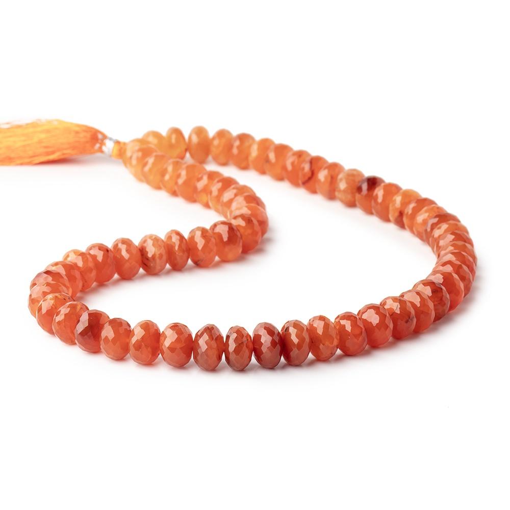 9-11mm Carnelian Faceted Rondelle Beads 16 inch 60 pieces - Beadsofcambay.com