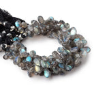 9-11mm Labradorite Faceted Pear Beads 8 inch 52 pieces - Beadsofcambay.com