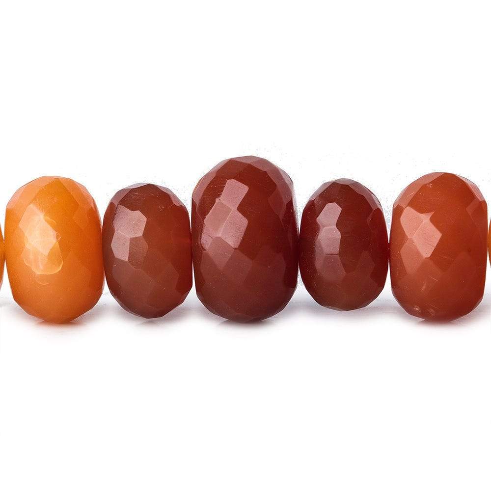 9-11mm Mexican Fire Opal Faceted Rondelle Beads 18 inch 70 pieces AAA - Beadsofcambay.com