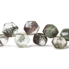 9-11mm Moss Quartz Top Drill Hexagon 8 inch 30 pieces - Beadsofcambay.com