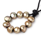 9-11mm Palm Green Large Hole Baroque Pearls Set of 10 - Beadsofcambay.com