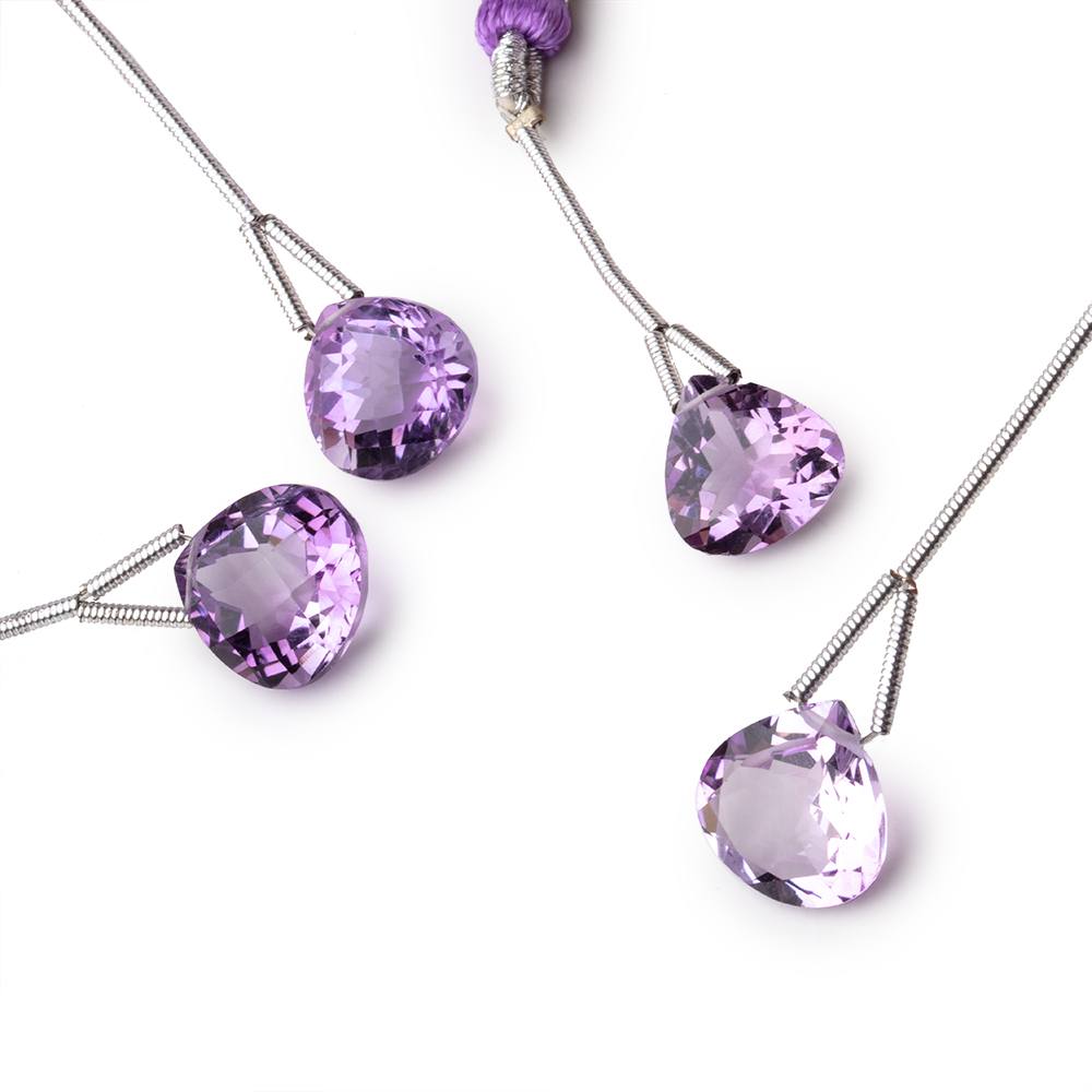 9-11mm Pink Amethyst Faceted Heart Focal 1 Bead - Beadsofcambay.com