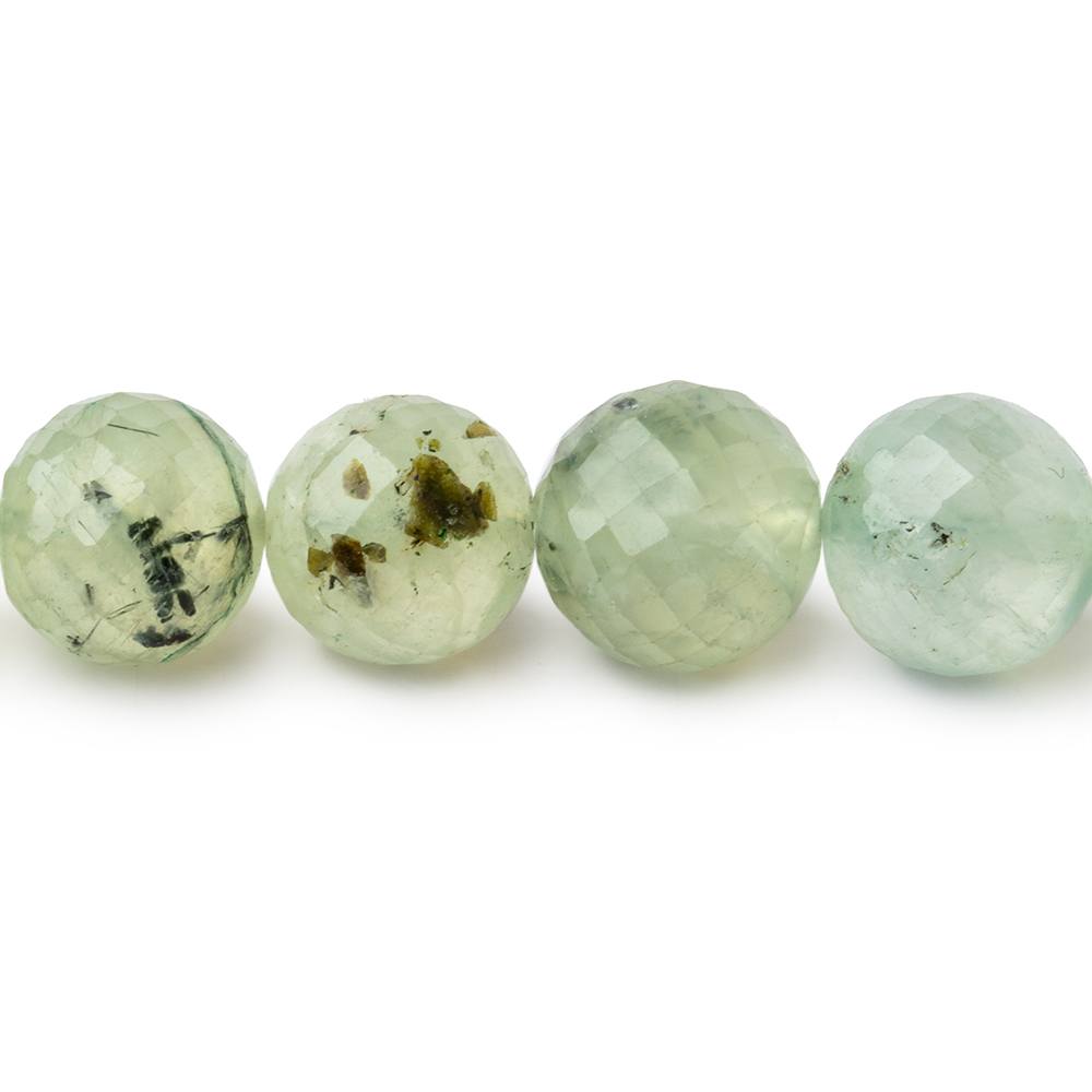 9-11mm Prehnite Faceted Round Beads 14 inch 37 pieces - Beadsofcambay.com