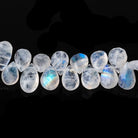 9-11mm Rainbow Moonstone Faceted Pear Beads 9 inch 70 pieces - Beadsofcambay.com
