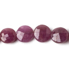 9-11mm Ruby faceted Coin Beads 8 inch 20 beads - Beadsofcambay.com