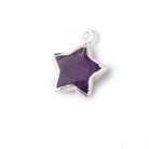 9-11mm Silver Leafed Amethyst Faceted Star Focal Pendant 1 piece - Beadsofcambay.com