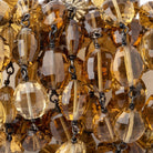 9-11mm Whiskey Quartz Faceted Oval Beads on Black Gold over .925 Silver Chain - Beadsofcambay.com