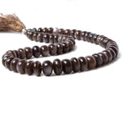 9-12.5mm Chocolate Moonstone plain rondelle beads 16 inch 61 pieces - Beadsofcambay.com