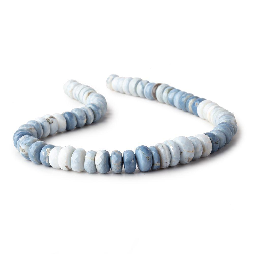 9-12.5mm Owyhee Denim Blue Opal Faceted Rondelle Beads 14 inch 66 pieces - Beadsofcambay.com