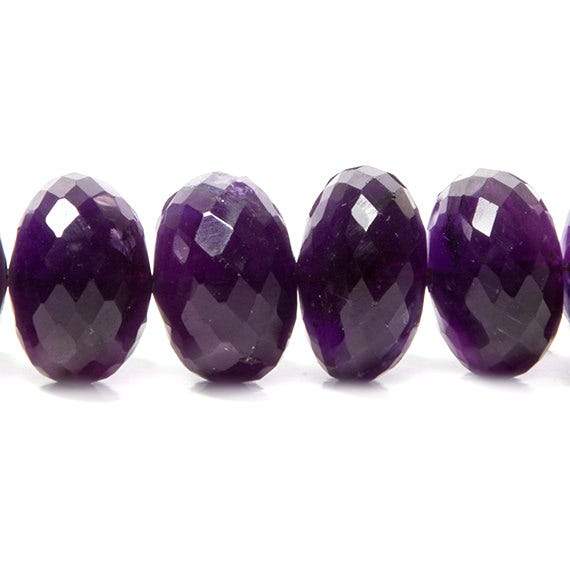 9-12mm Amethyst faceted rondelle Beads 16 inch 57 pieces AAA Grade - Beadsofcambay.com