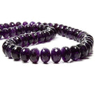 9-12mm Amethyst faceted rondelle Beads 16 inch 57 pieces AAA Grade - Beadsofcambay.com